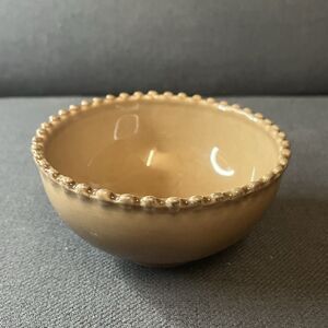Costa Nova Pearl Cocoa Fruit Dessert Bowl 4.5" Beaded Stoneware Portugal Retired